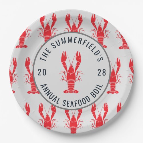 Crawfish Seafood Boil Summer Lobster Family Party Paper Plates