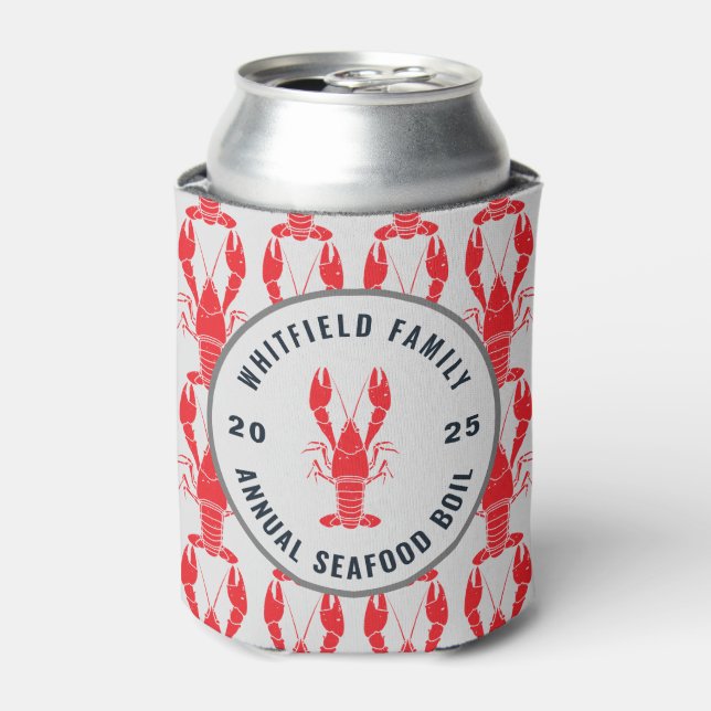 Crawfish Seafood Boil Summer Lobster Party Can Cooler (Can Front)