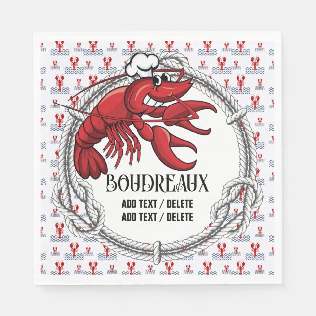 Crawfish Seafood Cajun THEME  Napkins (Front)
