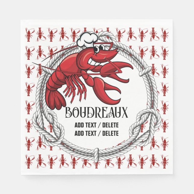 Crawfish Seafood Cajun THEME  Napkins (Front)