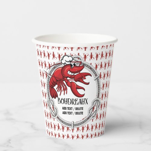 Crawfish Seafood Cajun THEME  Paper Cups