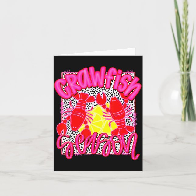 Crawfish Season Funny Tee For Men Women Kids  Card (Front)