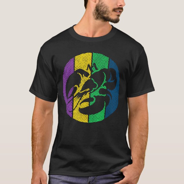 Crawfish Silhouette Mardi Gras Celebration  T-Shirt (Front)