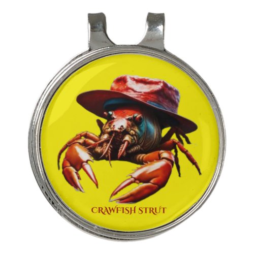 Crawfish Strut Design Golf Hat Clip