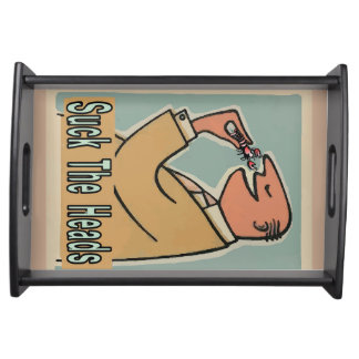 Crawfish, Suck Heads Cartoon Serving Tray