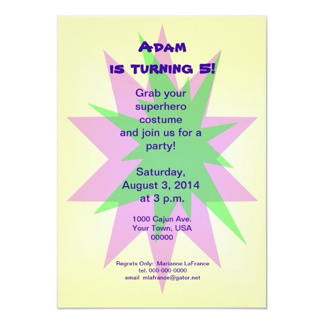Crawfish Superhero Kid's Birthday Invitation