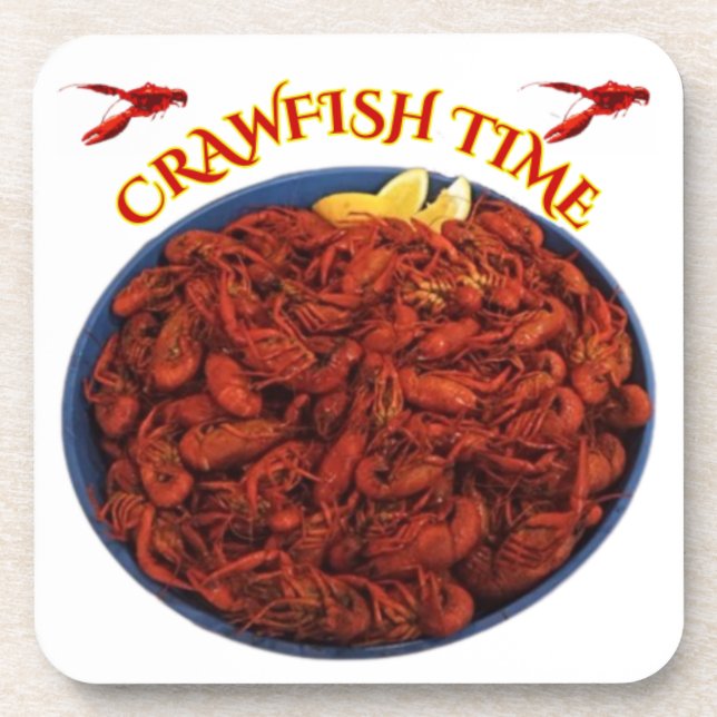 Crawfish Time Beverage Coaster (Front)