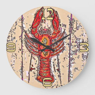 Crawfish Time, Crayfish,Lobster Large Clock