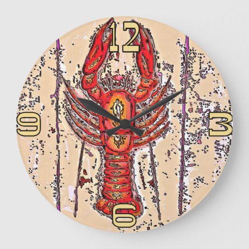 Crawfish Time CrayfishLobster Large Clock