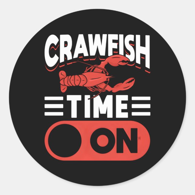 Crawfish Time On Classic Round Sticker (Front)