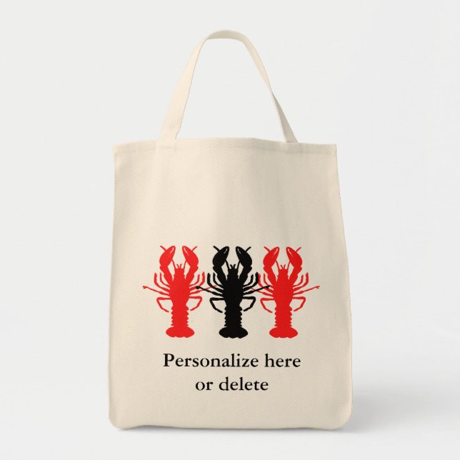 Crawfish Trio grocery tote Bag (Front)