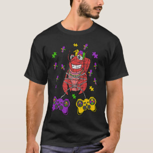 Crawfish Video Game Controller Mardi Gras  Gaming  T-Shirt