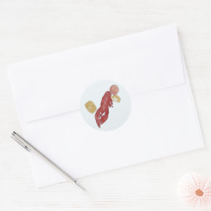 Crawfish watercolor wedding sticker