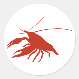 crawfish's silhouette (Red) Classic Round Sticker