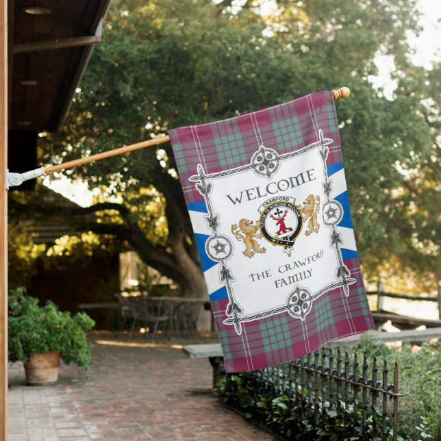 Crawford Ancient Tartan Garden Flag - Tartan Flag (In SItu)