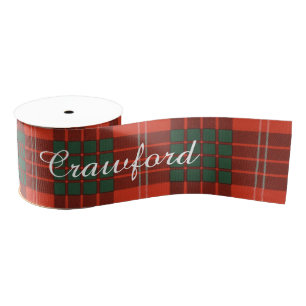 Crawford clan Plaid Scottish tartan Grosgrain Ribbon