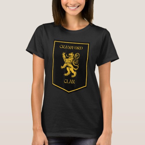 Crawford Clan Scottish Lion Badge T_Shirt