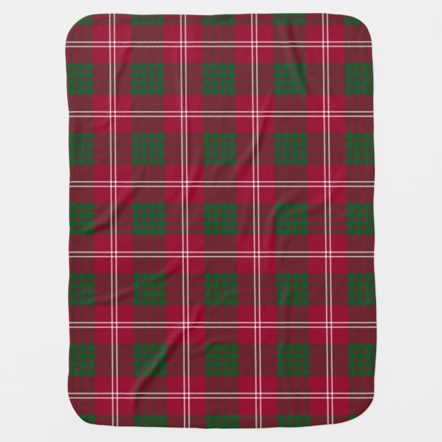 Crawford Clan Tartan Plaid Pattern Swaddle Blanket (Front)