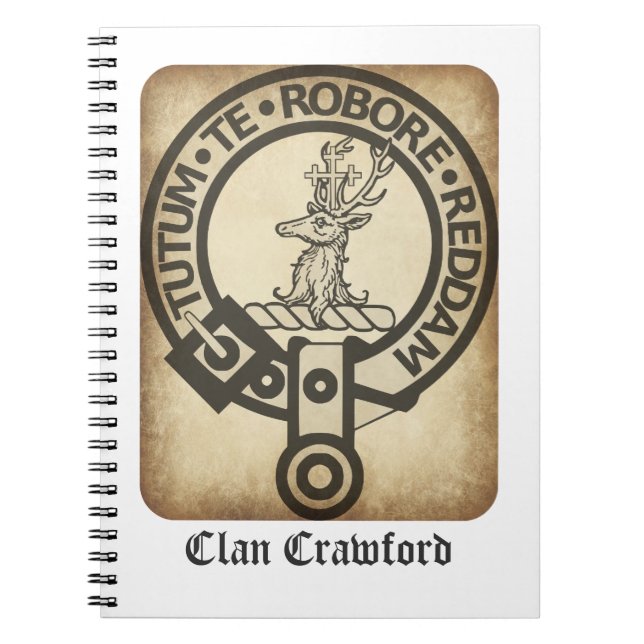 Crawford Crest Badge Antique Notebook (Front)