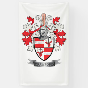Crawford Family Crest Coat of Arms Banner