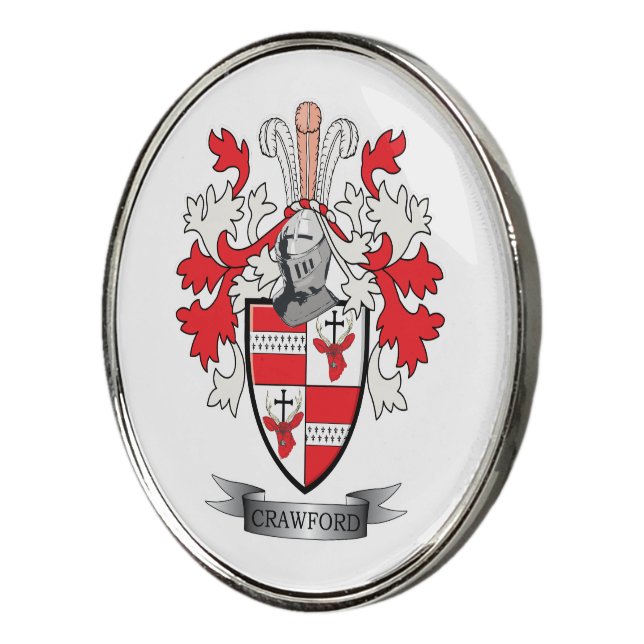 Crawford Family Crest Coat of Arms Golf Ball Marker (3/4)