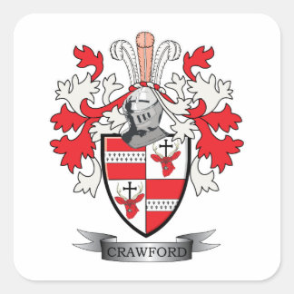 Crawford Family Crest Coat of Arms Square Sticker
