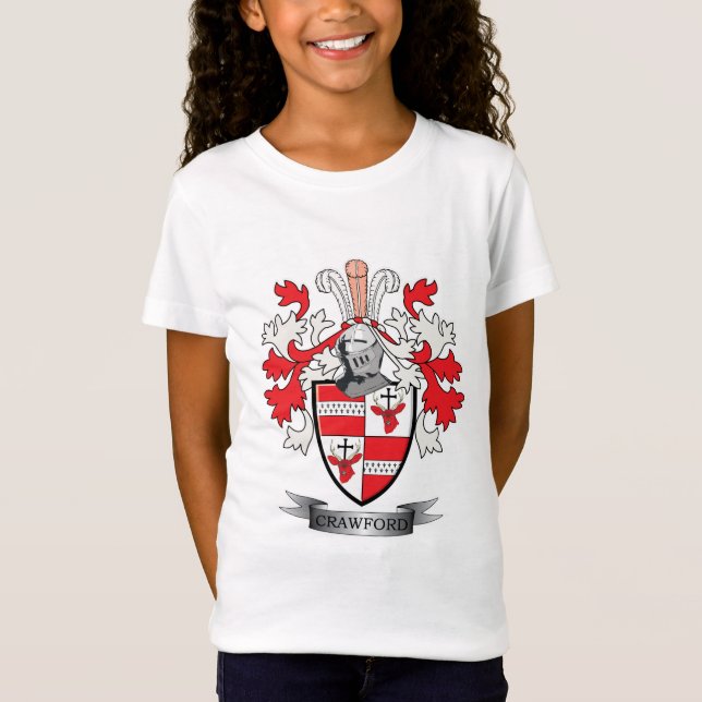 Crawford Family Crest Coat of Arms T-Shirt (Front)
