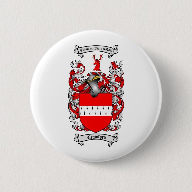 CRAWFORD FAMILY CREST -  CRAWFORD COAT OF ARMS BUTTON (Front)