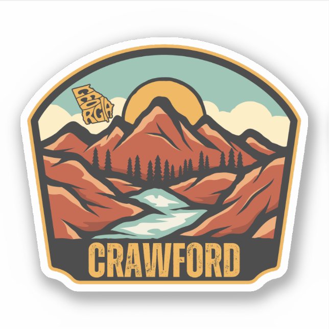 Crawford, Georgia  Sticker (Front)