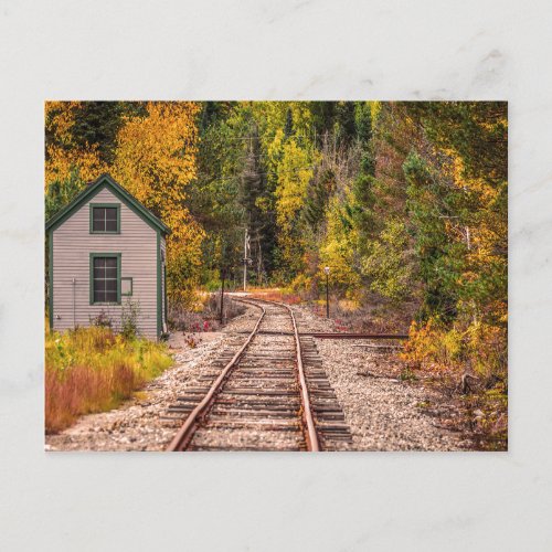 Crawford Notch Train Tracks Postcard