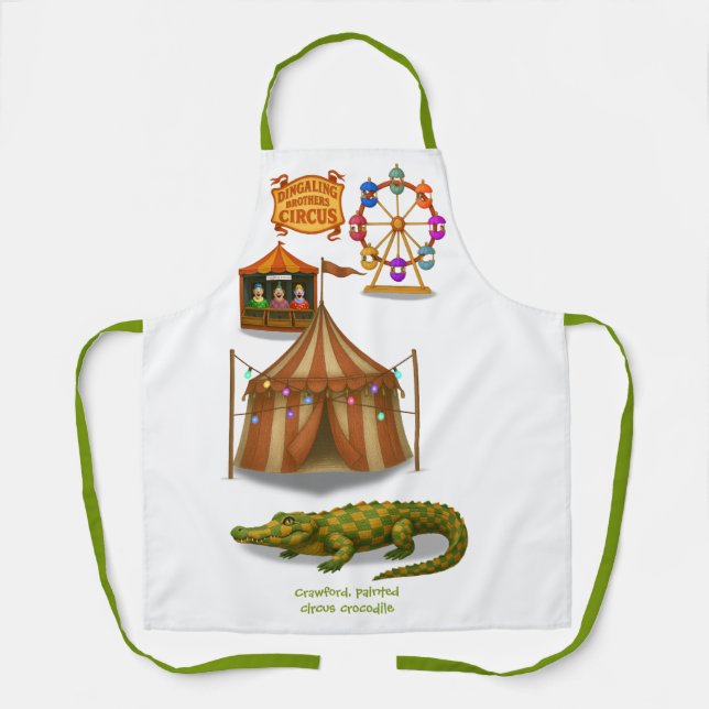 Crawford, painted circus crocodile apron (Front)