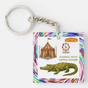 Crawford, painted circus crocodile keychain