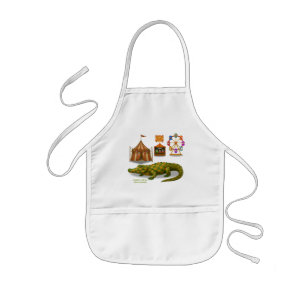 Crawford, painted circus crocodile kids' apron