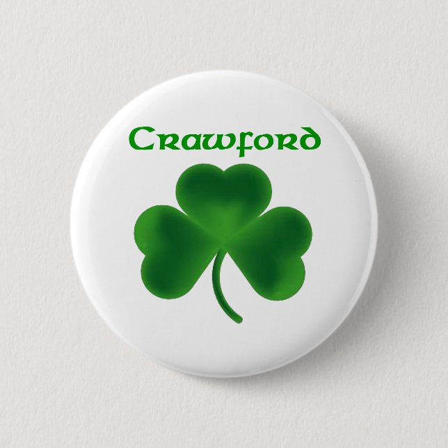 Crawford Shamrock Pinback Button (Front)
