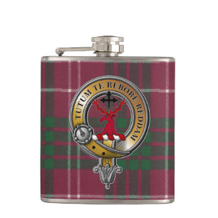 Crawford Tartan & Badge Flask