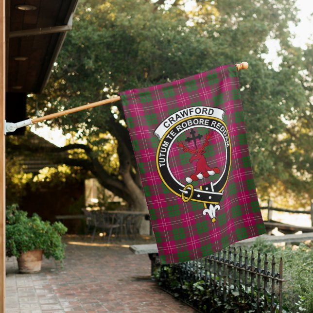 Crawford Tartan Flag Clan Badge (In SItu)