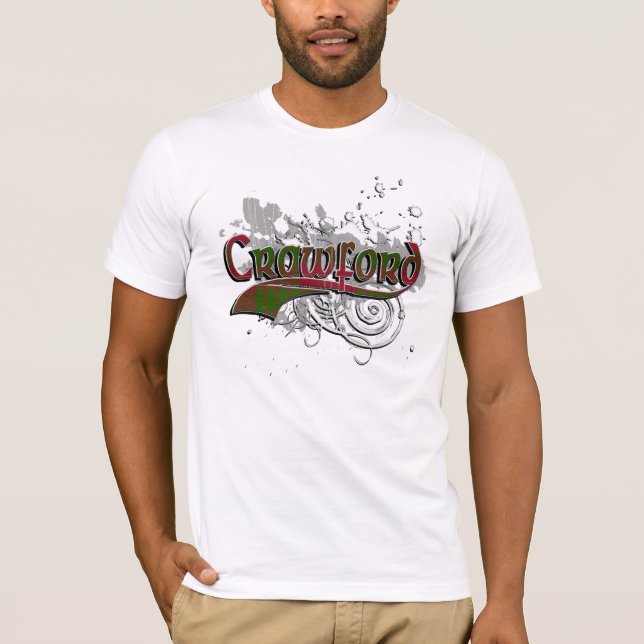 Crawford Tartan Grunge T-Shirt (Front)