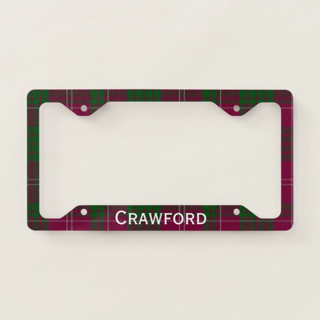 Crawford Tartan Plaid License Plate Frame (Front)