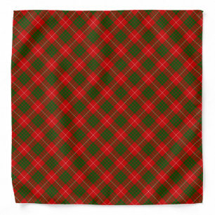 Crawford tartan red green plaid bandana