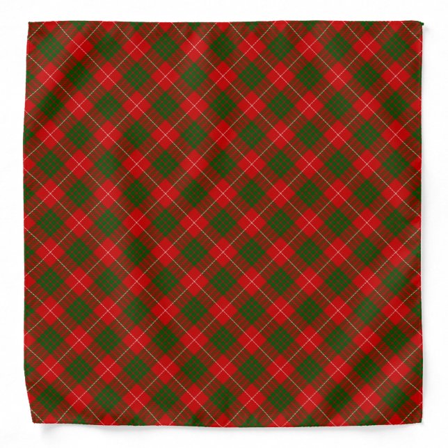 Crawford tartan red green plaid bandana (Front)