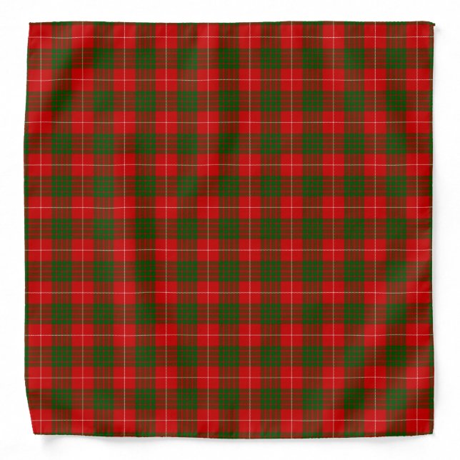 Crawford tartan red green plaid bandana (Front)