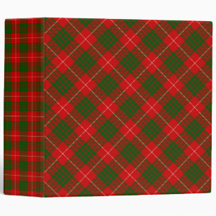 Crawford tartan red green plaid binder