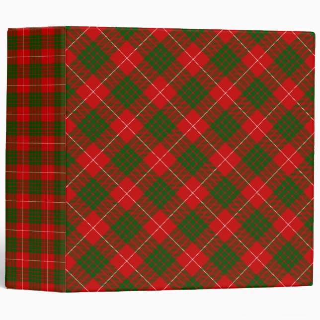 Crawford tartan red green plaid binder (Front/Spine)