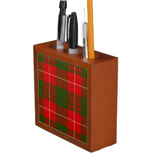 Crawford tartan red green plaid desk organizer