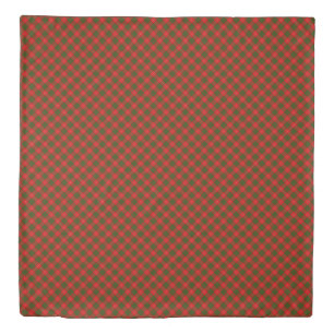 Crawford tartan red green plaid duvet cover