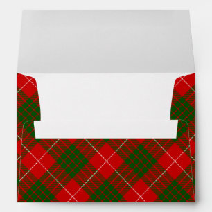 Crawford tartan red green plaid envelope