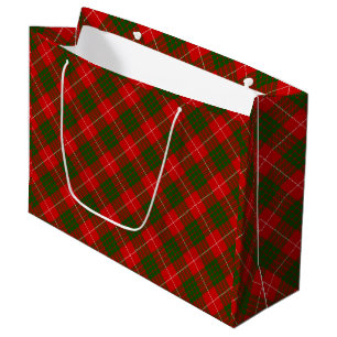 Crawford tartan red green plaid large gift bag