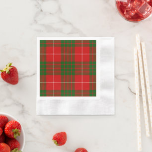 Crawford tartan red green plaid napkins