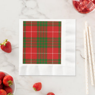 Crawford tartan red green plaid napkins
