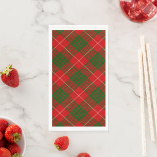 Crawford tartan red green plaid paper guest towels